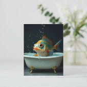 Sonniger Fisch im Bad Postkarte (Stehend Vorderseite)