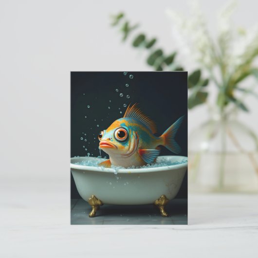 Sonniger Fisch im Bad Postkarte (Stehend Vorderseite)