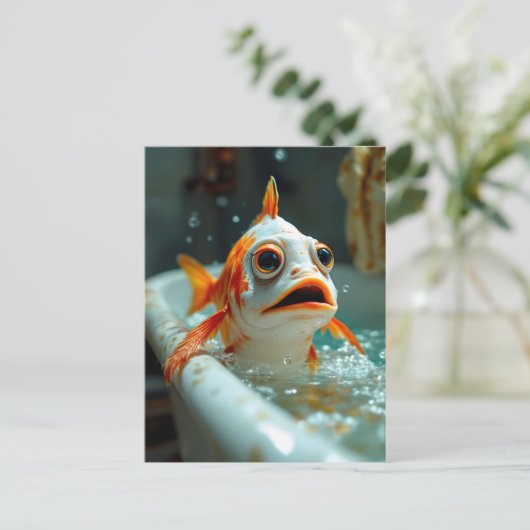 Sonniger Fisch im Bad Postkarte (Stehend Vorderseite)