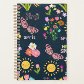 Sonniger Frühling bläst Blumendesign mit zitternde Planer (Vorderseite)