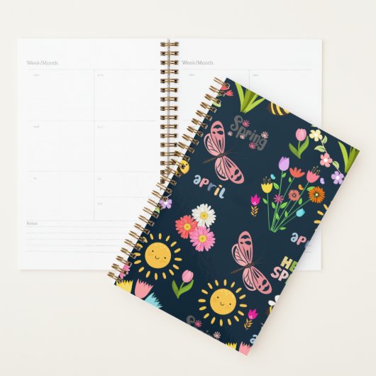 Sonniger Frühling bläst Blumendesign mit zitternde Planer (Anzeige)