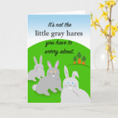 Sonniger Geburtstag, Älterwerden, kleine graue Har Karte (Gelbe Blume)