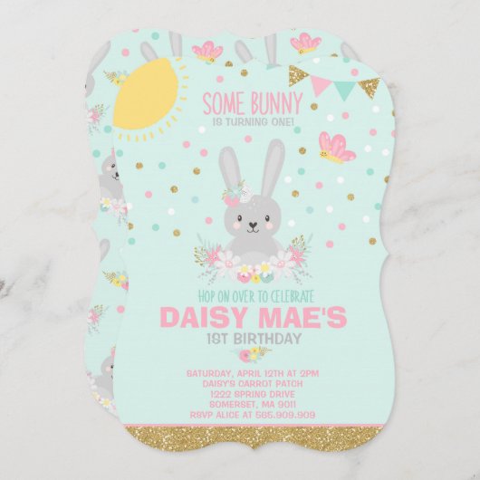 Sonniger Geburtstag Einladung etwas Sonnenschein G (Vorne/Hinten)