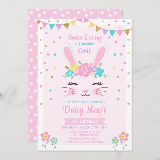 Sonniger Geburtstag Einladung etwas Sonnenschein G (Vorne/Hinten)