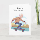 Sonniger Geburtstag mit älteren Skateboardern Karte (Vorderseite)