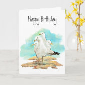 Sonniger Geburtstag, Von der Seagullibane, Vögel Karte (Gelbe Blume)