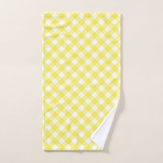 Sonniger gelber Gingham Badhandtuch Set (Handtuch)