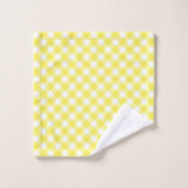 Sonniger gelber Gingham Badhandtuch Set (Waschlappen)