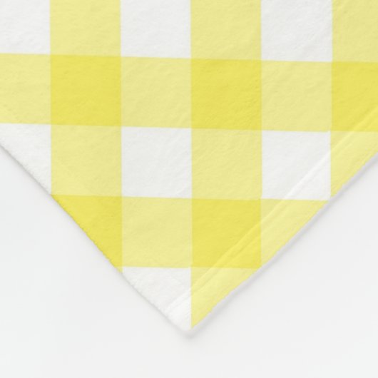 Sonniger gelber Gingham Fleecedecke (Ecke)