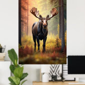 *~* Sonniger Golden AP49 MOOSE Naturwald Poster (Heimbüro)