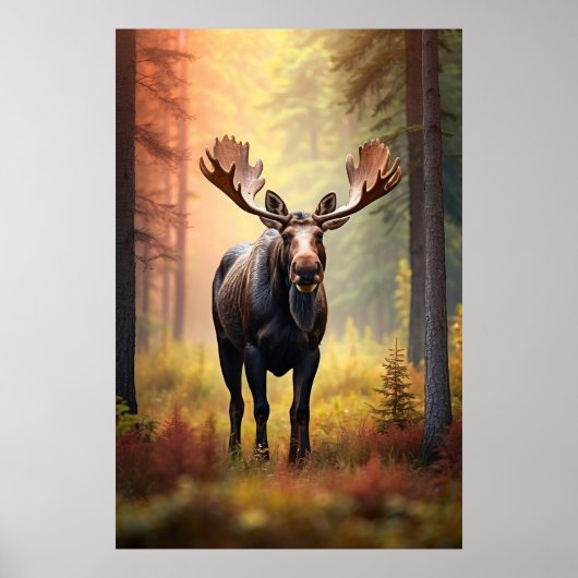 *~* Sonniger Golden AP49 MOOSE Naturwald Poster (Vorne)