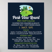 Sonniger Golfplatz, Mini-Golfplatz Werbung Poster (Vorne)