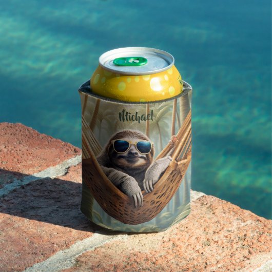 Sonniger Hang mit Sonnenbrille in einer Hängematte Dosenkühler (In Situ Pool)