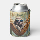 Sonniger Hang mit Sonnenbrille in einer Hängematte Dosenkühler (Kanne Vorderseite)