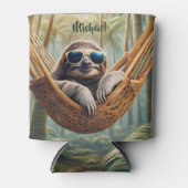 Sonniger Hang mit Sonnenbrille in einer Hängematte Dosenkühler (Vorderseite)