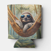 Sonniger Hang mit Sonnenbrille in einer Hängematte Dosenkühler (Rückseite)