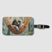 Sonniger Hang mit Sonnenbrille in einer Hängematte Gepäckanhänger (Vorderseite (Horizontal))