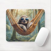 Sonniger Hang mit Sonnenbrille in einer Hängematte Mousepad (Mit Mouse)