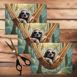 Sonniger Hang mit Sonnenbrille in einer Hängematte Seidenpapier