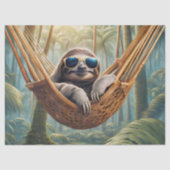 Sonniger Hang mit Sonnenbrille in einer Hängematte Seidenpapier (Vorderseite)