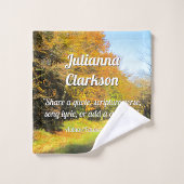 Sonniger Herbstspaziergang - Personalisiert Badhandtuch Set