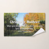 Sonniger Herbstspaziergang - Personalisiert Badhandtuch Set