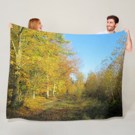 Sonniger Herbstspaziergang - Personalisiert Fleecedecke