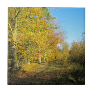 Sonniger Herbstspaziergang - Personalisierte Keram Fliese