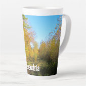 Sonniger Herbstwald - Grosser Personalisierter Milchtasse (Rechte Ecke)
