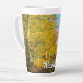 Sonniger Herbstwald - Grosser Personalisierter Milchtasse (Linke Ecke)