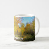 Sonniger Herbstwald - Personalisiert Kaffeetasse (VorderseiteRechts)