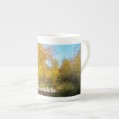 Sonniger Herbstwald - Personalisiert Porzellantasse (Vorderseite Rechts)