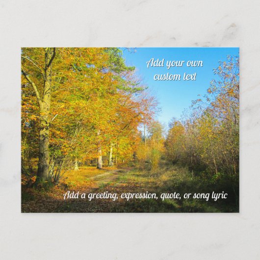 Sonniger Herbstwald - Personalisiert Postkarte (Vorderseite)