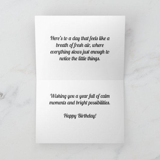 Sonniger Herbstwald - Personalisierte Geburtskarte Karte (Innenseite)