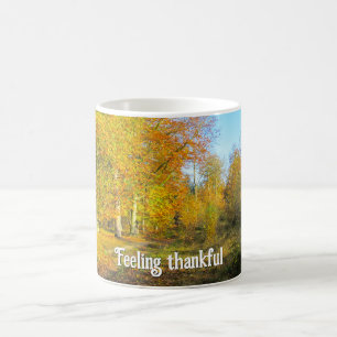 Sonniger Herbstwald - Personalisierter Erntedank Kaffeetasse