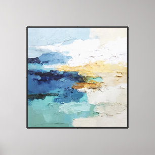 Sonniger Horizont – Abstrakte Meereslandschaft-Wan Leinwanddruck