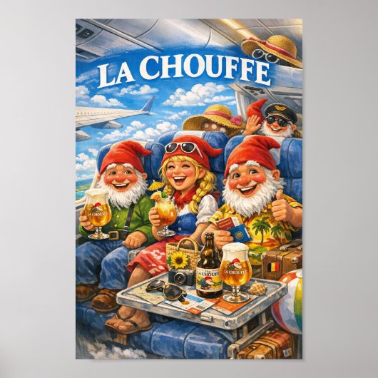 Sonniger Ibiza-Flug mit belgischem Bierposter Poster (Vorne)