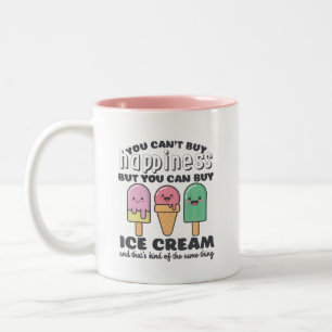 Sonniger Inspirationsquelle Eiskrem Zitat Sommer Zweifarbige Tasse