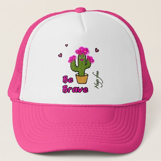 Sonniger Kaktus mit Blume Truckerkappe (Vorderseite)