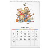 Sonniger Kalender für Kinder Personalisiert blau (Feb 2027)