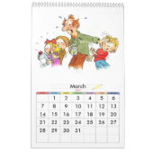 Sonniger Kalender für Kinder Personalisiert blau (Mär 2027)