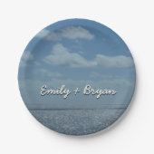 Sonniger karibischer Ozean Pappteller (Vorderseite)