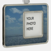 Sonniger karibischer Ozean Rahmen-Ornament Silber (Rechts)