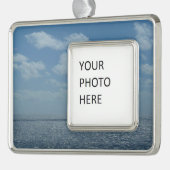 Sonniger karibischer Ozean Rahmen-Ornament Silber (Links)