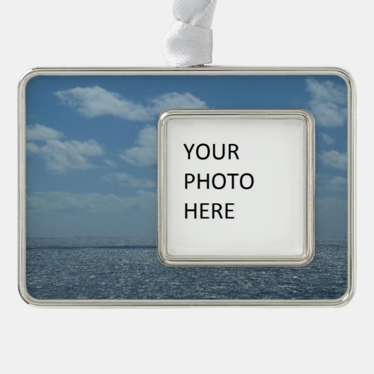 Sonniger karibischer Ozean Rahmen-Ornament Silber (Vorderseite)