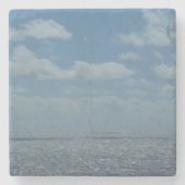 Sonniger karibischer Ozean Steinuntersetzer (Vorderseite)