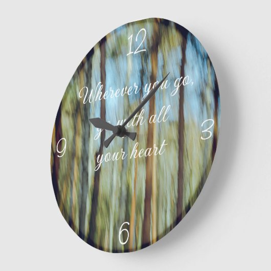 Sonniger Kiefernwald Große Wanduhr (Winkel)