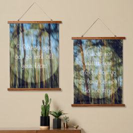 Sonniger Kiefernwald Wandteppich Mit Holzrahmen