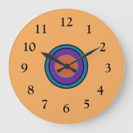 Sonniger Lemon/Gold mit Lila Zentrum Cerice Große Wanduhr