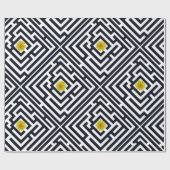 Sonniger Löwenzahn im schwarzen Labyrinth auf Geschenkpapier (Flach)